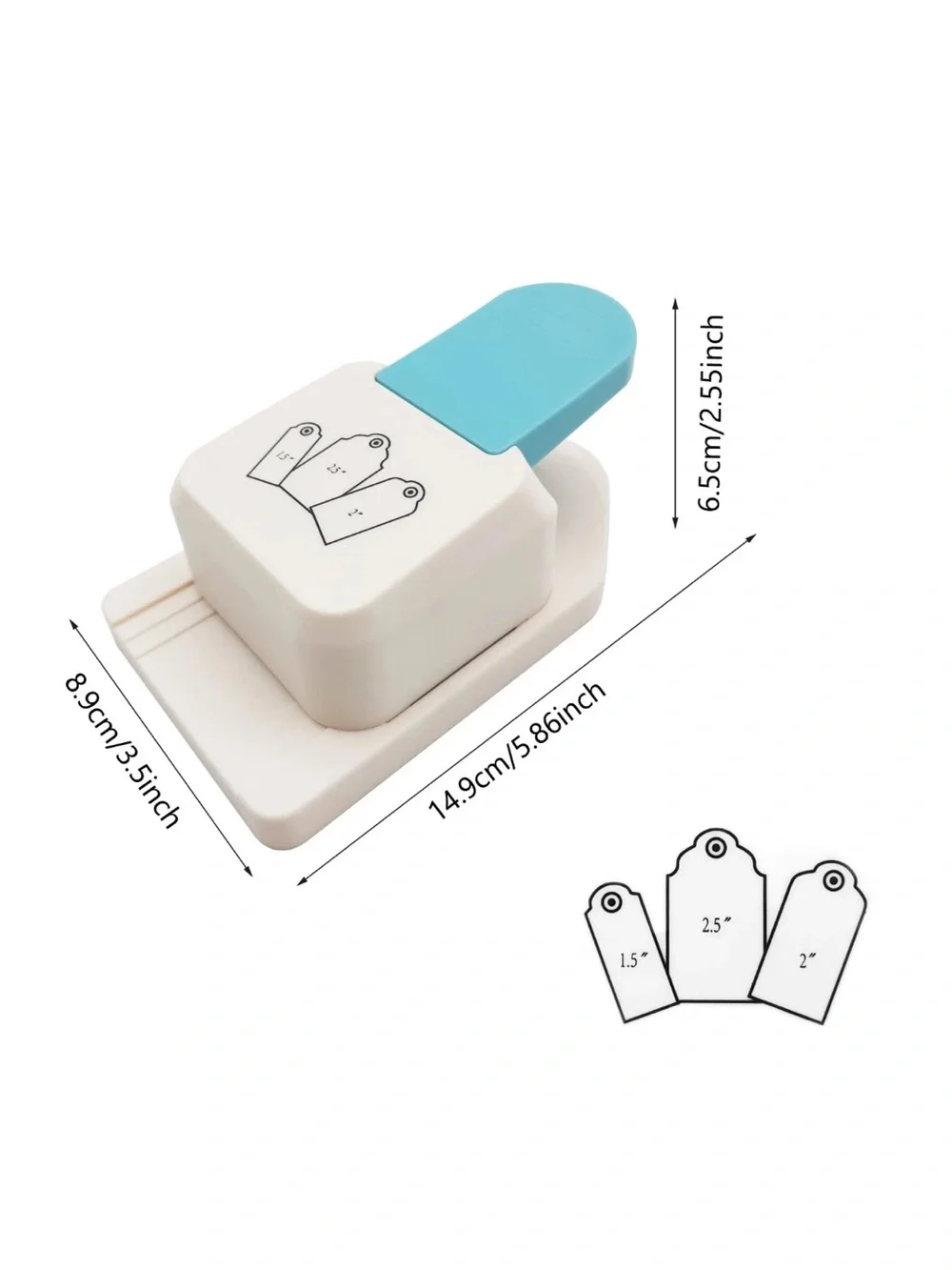 3 in 1 Craft Tag Punch 1.5/2/2.5 Inch Gift Tag Paper Puncher Scrapbook
